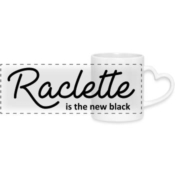 Raclette is the new black - Panoramic mug with heart handle - white - Front