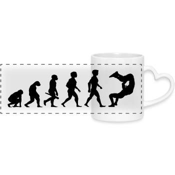 Evolution Catcher Ringer Wrestler Wrestling - Panoramatasse mit Herzhenkel - Weiß - Vorne