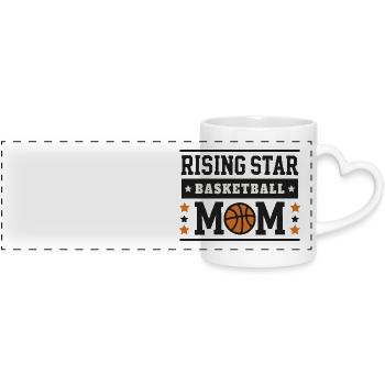 Rising Star Basketball Mom - Panoramic mug with heart handle - white - Front