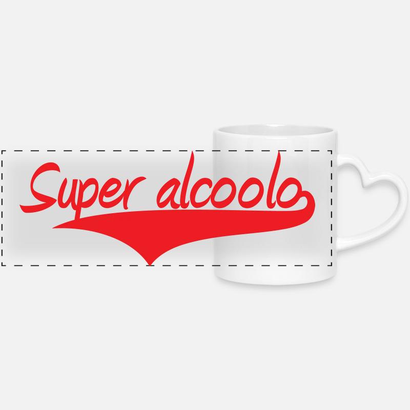 Super Alcoholo - Alcohol - Panoramic mug with heart handle - white