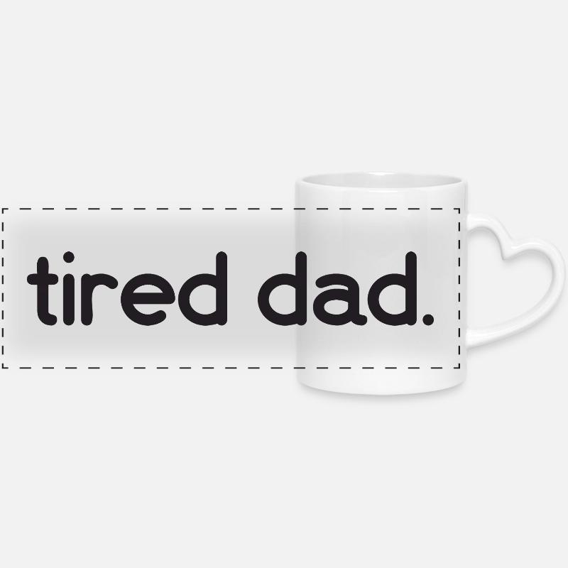 Tired Dad - Panoramic mug with heart handle - white