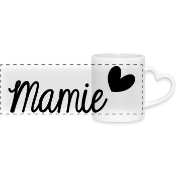 MAMIE - Mug panoramique avec anse en forme de cœur - blanc - Devant