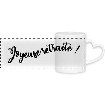 retirement. HAPPY RETIREMENT. HAPPY RETIREMENT - Panoramic mug with heart handle - white - Front