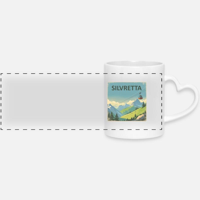 Silvretta - Mug panoramique avec anse en forme de cœur - blanc