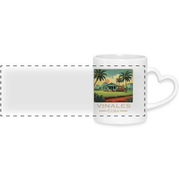 Vinales Cuba alternativ retro - Panoramatasse mit Herzhenkel - Weiß - Vorne