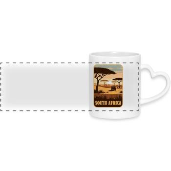 South Africa Afrika Safari - Panoramic mug with heart handle - white - Front