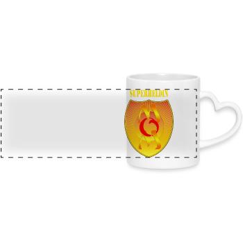 Superheroine MOM Lettering - Panoramic mug with heart handle - white - Front