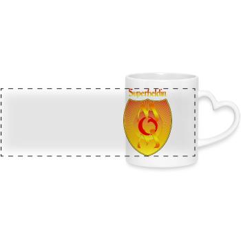 Super-héroïne MOM - Mug panoramique avec anse en forme de cœur - blanc - Devant
