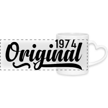 1974 Geburtstag 51 Jahre Alt, retro 1974 - Panoramatasse mit Herzhenkel - Weiß - Vorne