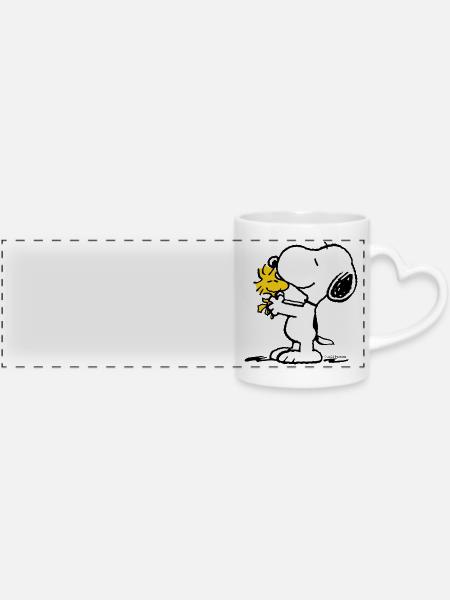 Peanuts Snoopy Und Woodstock - Panoramatasse mit Herzhenkel - Weiß