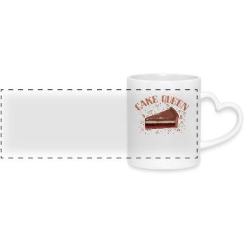 Cake Queen Pastries Bake Cake Confectionery - Panoramic mug with heart handle - white - Front