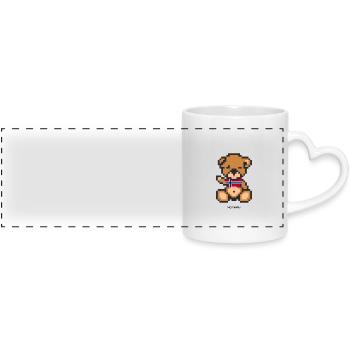 Pixel Bear Norway - Mug panoramique avec anse en forme de cœur - blanc - Devant