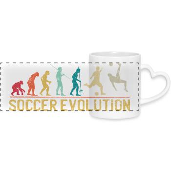 Soccer Evolution Progression Design - Panoramic mug with heart handle - white - Front