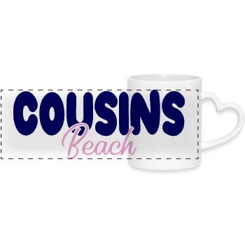 Cousins Beach – Bold & Soft - Panoramatasse mit Herzhenkel - Weiß - Vorne