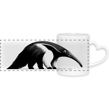 Anteater - Panoramic mug with heart handle - white - Front
