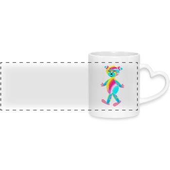 Regenbogenpaul - Petits animaux - Enfants - Mug panoramique avec anse en forme de cœur - blanc - Devant