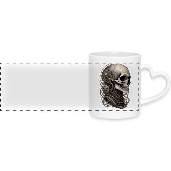 Skull - Panoramatasse mit Herzhenkel - Weiß - Vorne