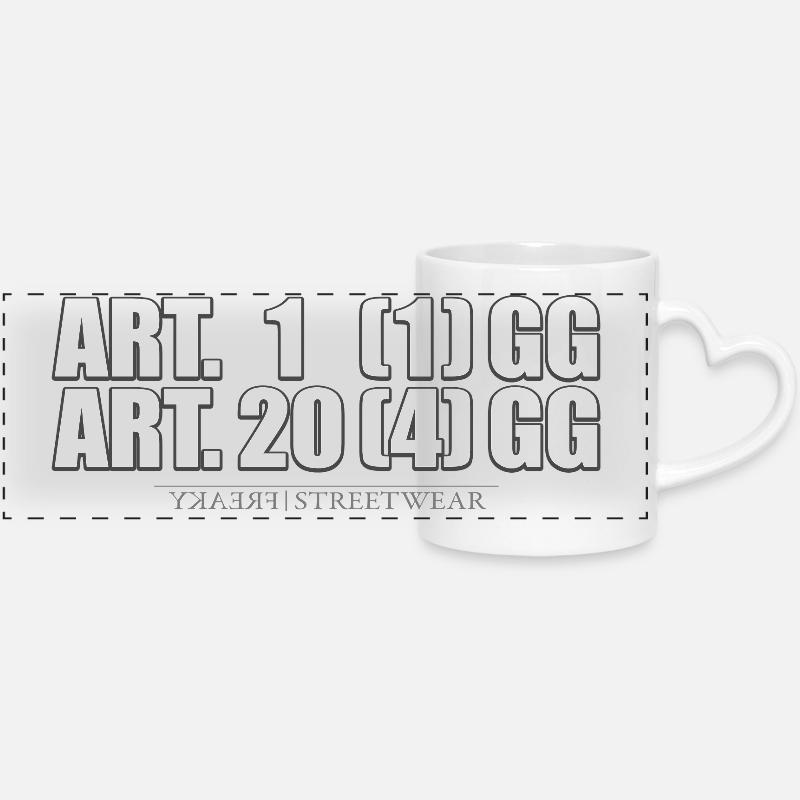 Article 1 et article 20 - Mug panoramique avec anse en forme de cœur - blanc