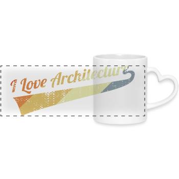 I Love Architecture - Panoramic mug with heart handle - white - Front