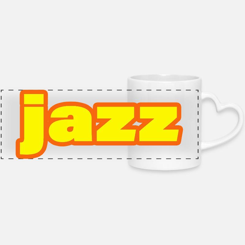 Jazz - Mug panoramique avec anse en forme de cœur - blanc