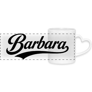 Barbara name first last family - Panoramic mug with heart handle - white - Front