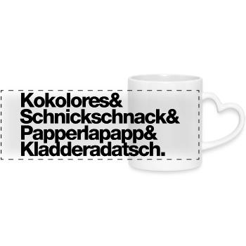 Kokolores frills Papperlapapp - Panoramic mug with heart handle - white - Front