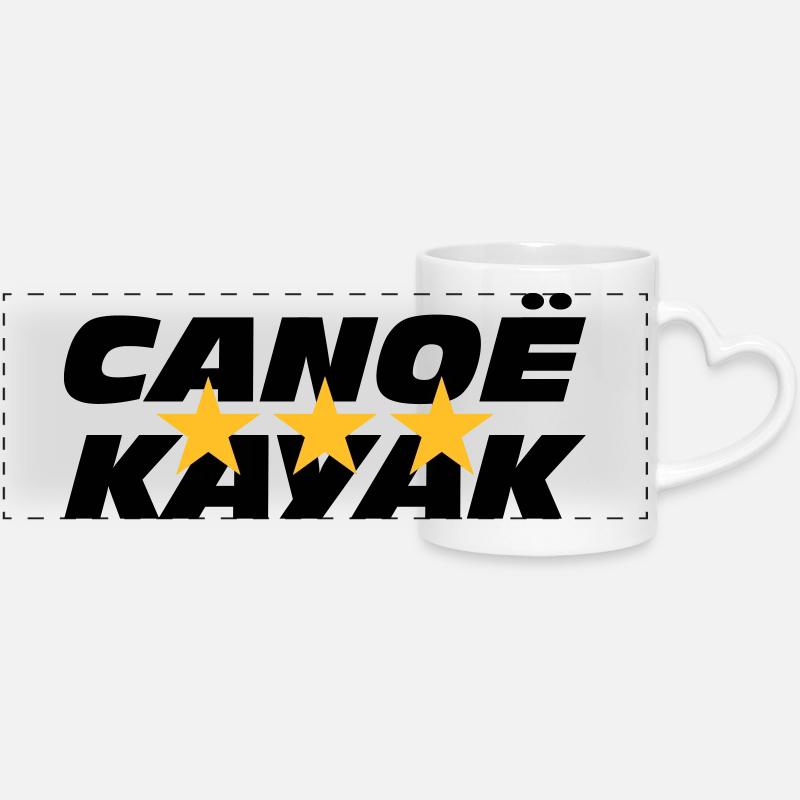 Canoë Kayak - Mug panoramique avec anse en forme de cœur - blanc