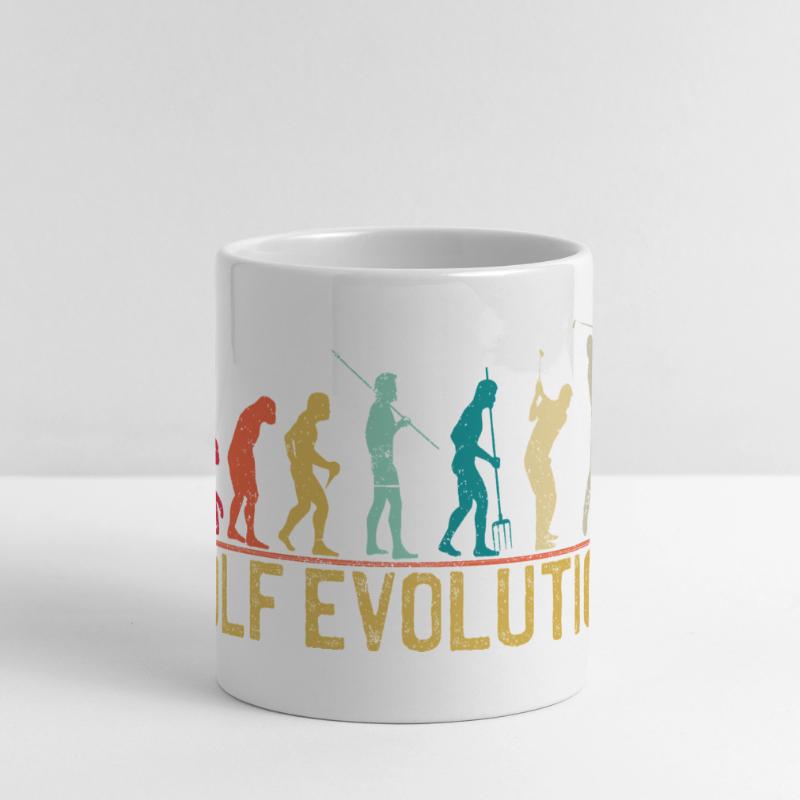 Golf Evolution Silhouette Design Panoramatasse mit Herzhenkel
