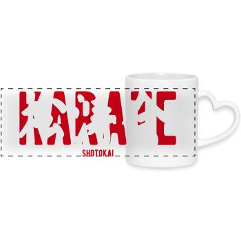 Shotokai Karate Martial Arts Dojo Kanji Japan - Panoramic mug with heart handle - white - Front