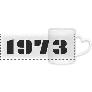 1973 - Panoramic mug with heart handle - white - Front