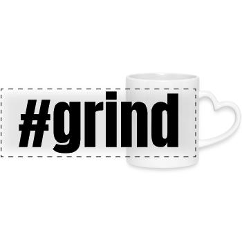 #grind | Motivation Geschenkidee - Panoramatasse mit Herzhenkel - Weiß - Vorne