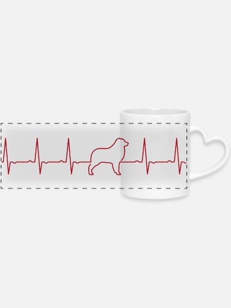 EKG Aussie - Panoramatasse mit Herzhenkel - Weiß