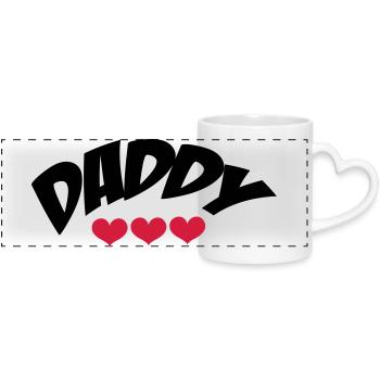 Daddy - Panoramic mug with heart handle - white - Front