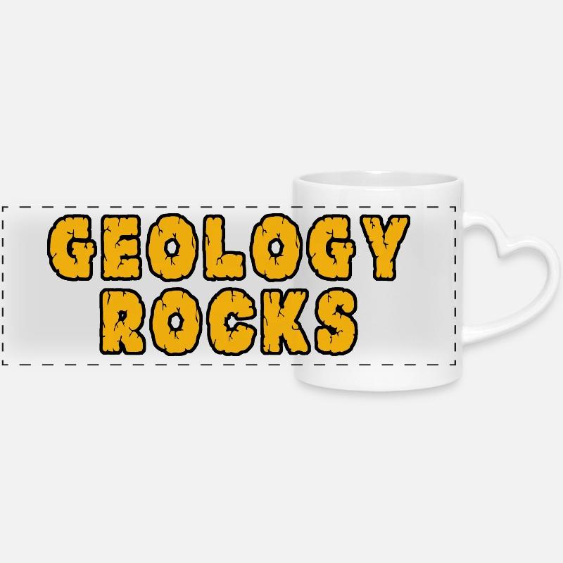 GEOLOGY ROCKS - Panoramic mug with heart handle - white