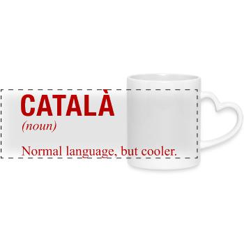 CATALAN Langue Katalanisch Katalanische Sprache - Mug panoramique avec anse en forme de cœur - blanc - Devant