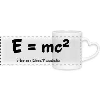 E = mc² - Panoramatasse mit Herzhenkel - Weiß - Vorne