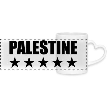 Palestine - Panoramic mug with heart handle - white - Front