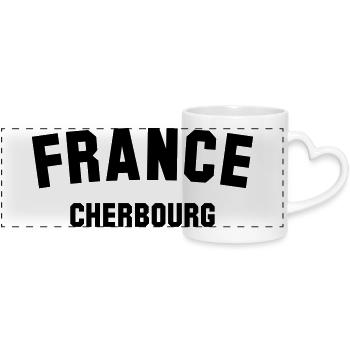 CHERBOURG France Frankreich - Mug panoramique avec anse en forme de cœur - blanc - Devant
