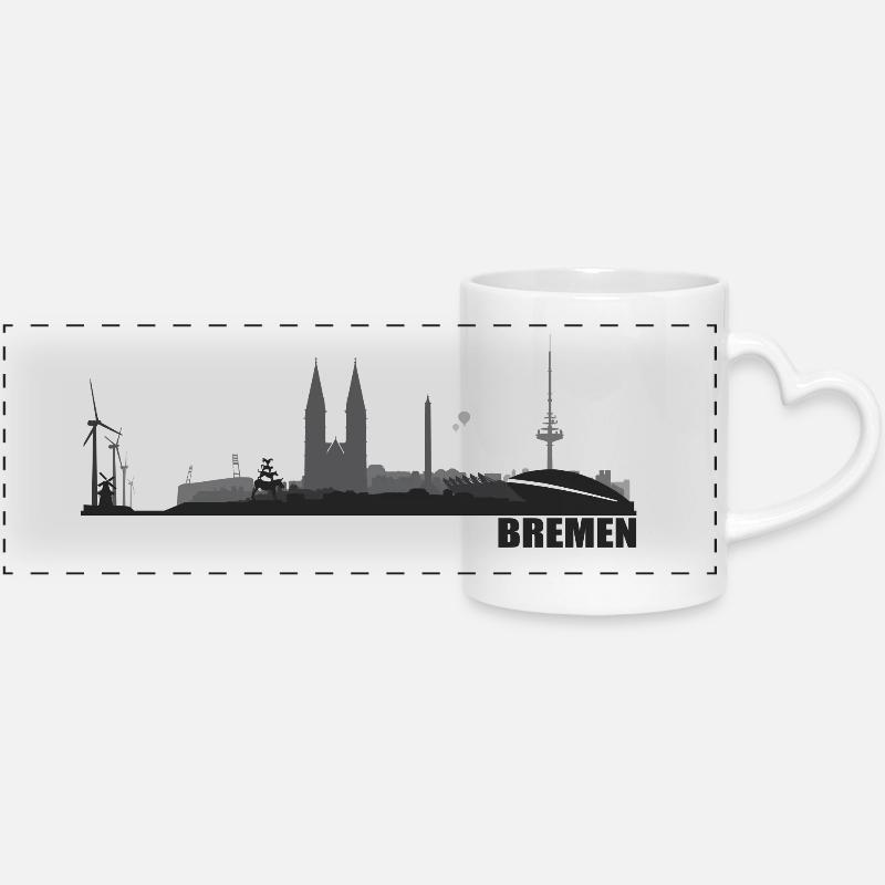 Bremen - Panoramic mug with heart handle - white