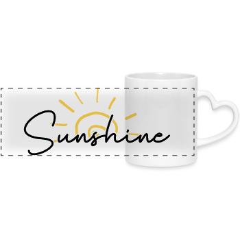 Sunrise Scribble Arc - Panoramic mug with heart handle - white - Front