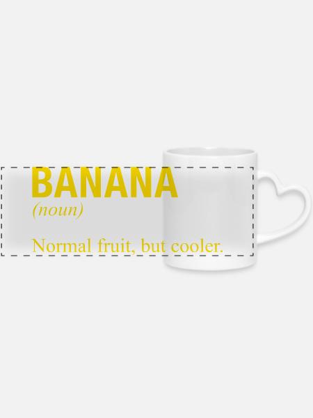 BANANA Banane - Panoramatasse mit Herzhenkel - Weiß