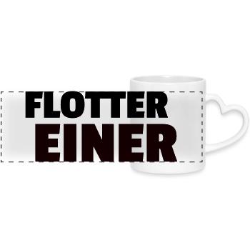 flotter einer - Panoramatasse mit Herzhenkel - Weiß - Vorne