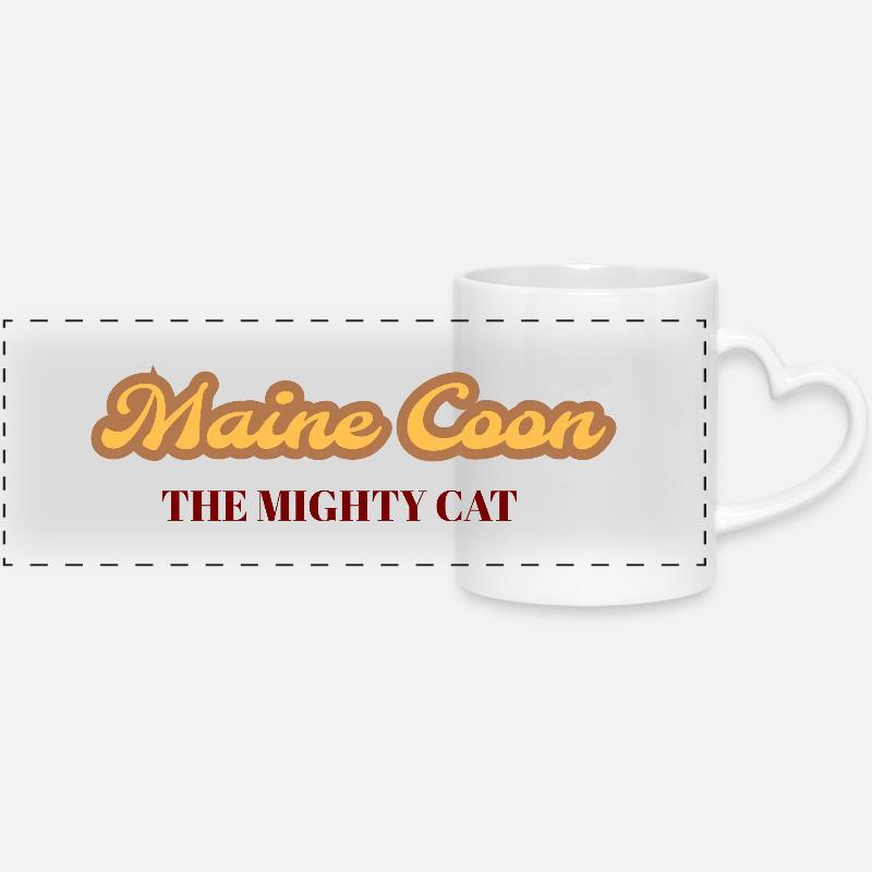 Maine Coon - The mighty Cat - Mug panoramique avec anse en forme de cœur - blanc