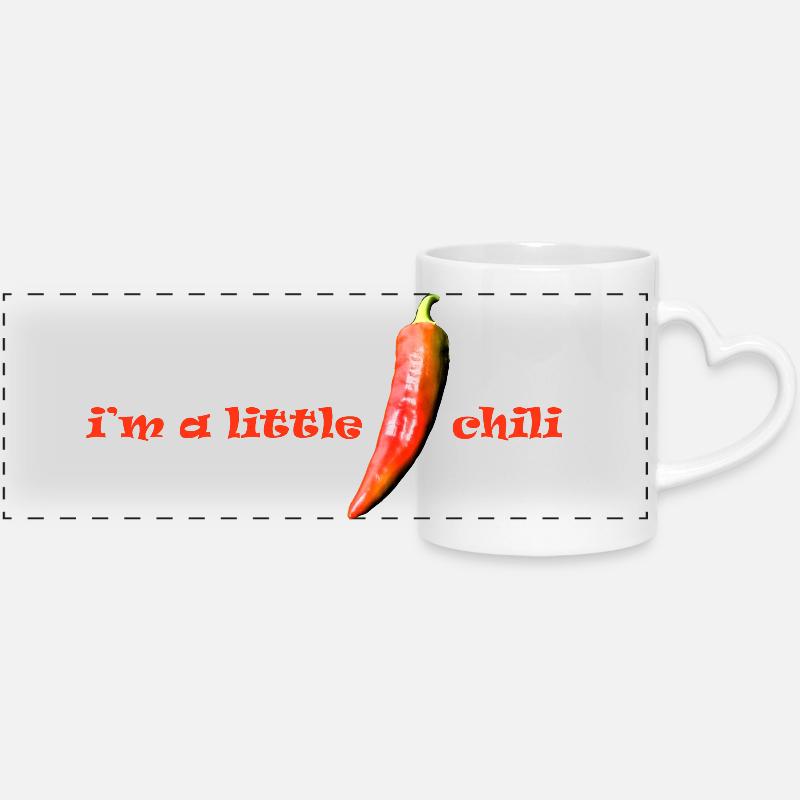 je suis un petit piment - Mug panoramique avec anse en forme de cœur - blanc