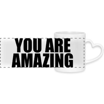 You Are Amazing - Mug panoramique avec anse en forme de cœur - blanc - Devant