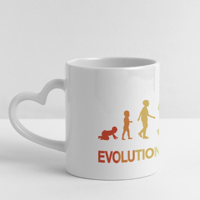 Game Dev Evolution Panoramic mug with heart handle