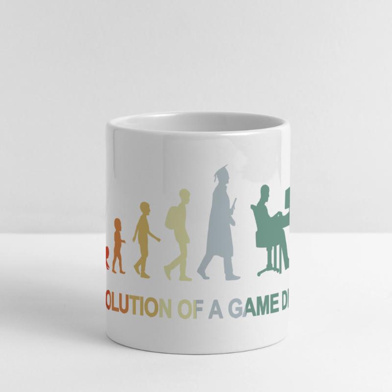Game Dev Evolution Panoramic mug with heart handle