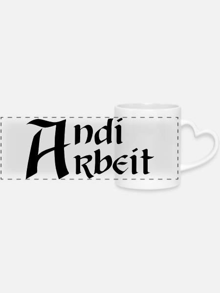 Andi Arbeit - Panoramatasse mit Herzhenkel - Weiß