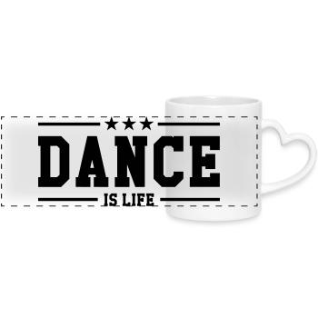 Dance is life - Mug panoramique avec anse en forme de cœur - blanc - Devant
