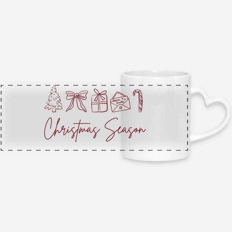 Période de Noël - Mug panoramique avec anse en forme de cœur - blanc